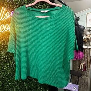 Zenana Mesh Knit Loose Fit Top (A Favorite) Green